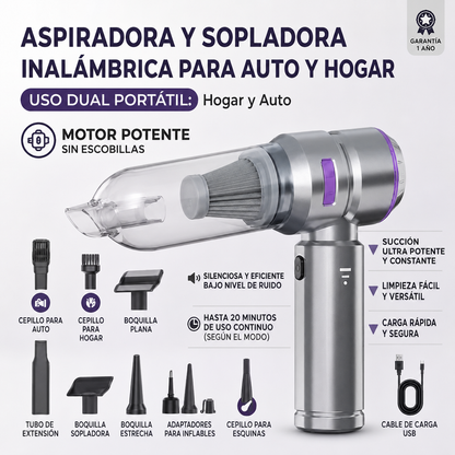 ¡Tu Auto Impecable en Segundos: La Aspiradora Sin Cables que Cabe en tu Guantera!
